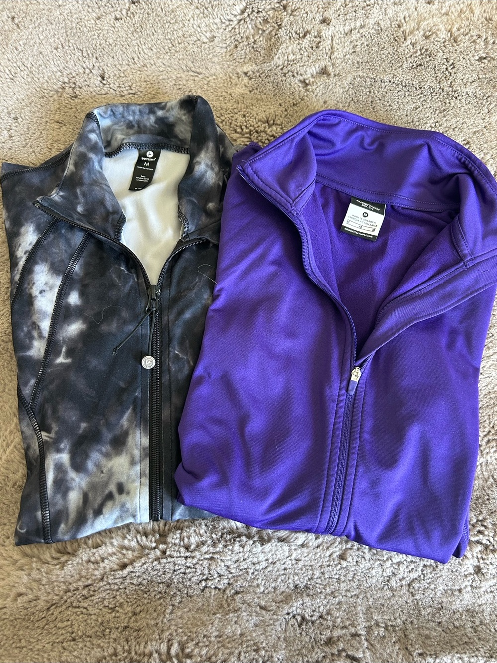Nike Purple Dri-FIT Zip-Up Jacket & 90 Degree Tie Dye Zip-Up Jacket